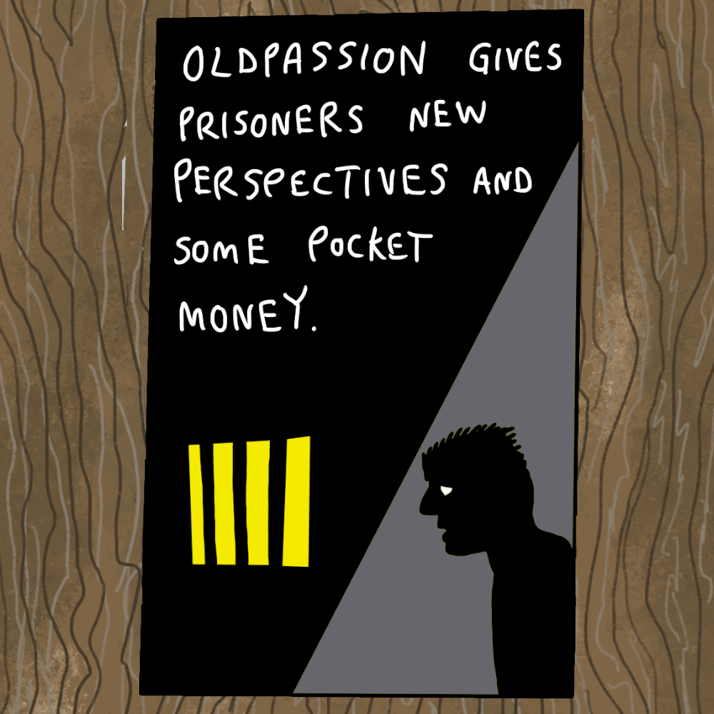 oldpassion gives prisoners new perspectives and some pocket money. oldpassion - from prison with love! handcrafted quality goods. leder portemonnaie, lederwaren, accessoires, accessories, leder gürtel, t-shirt