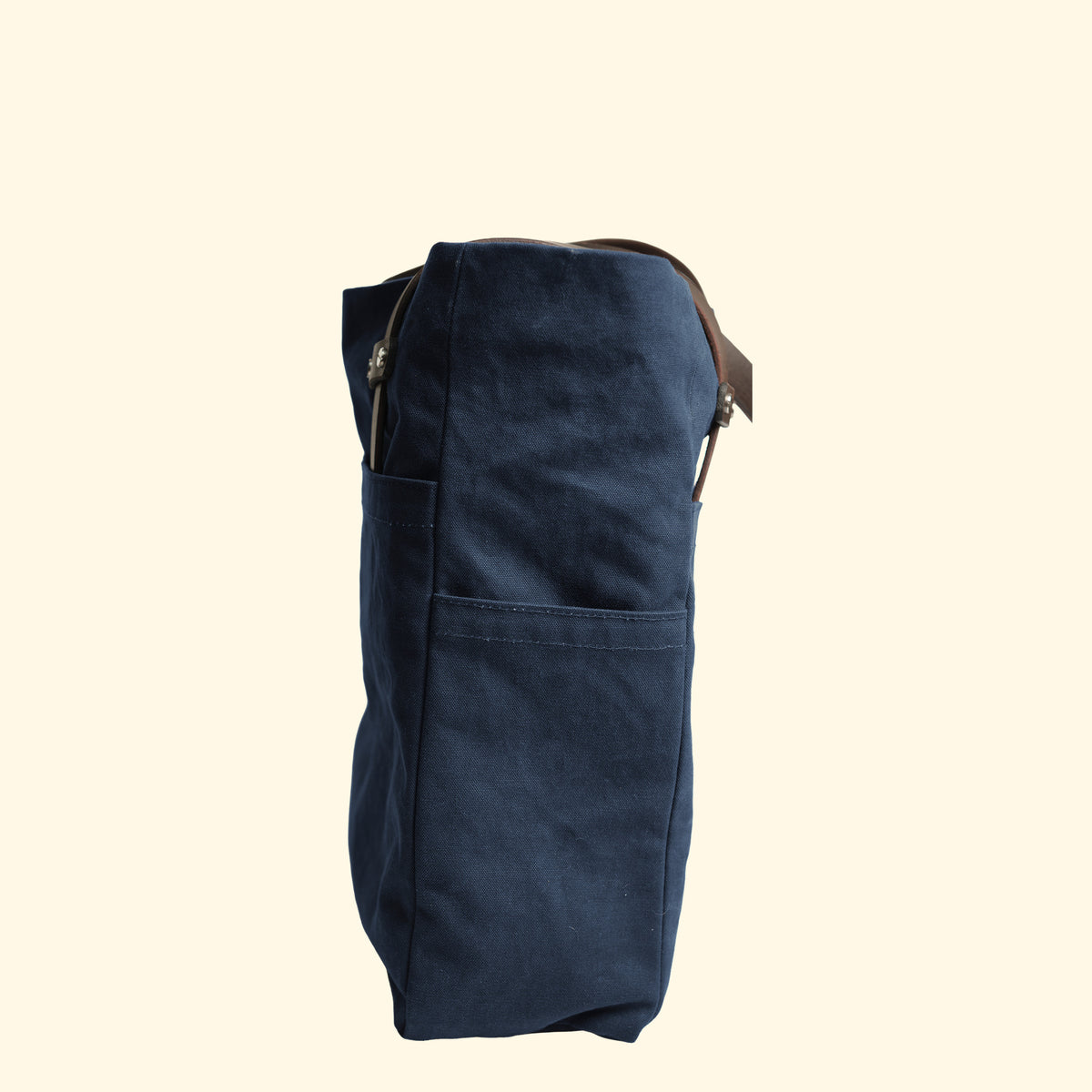 Canvas Tote Bag No.1, marine, Seitenansicht zur Rückseite