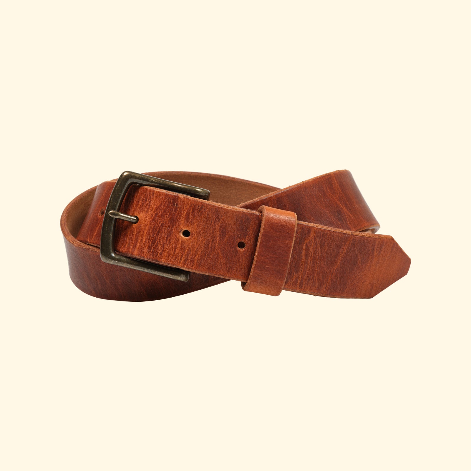 op-belt-langlebiger-Ledergürtel-auf-Mass-english-tan-antique-schnalle-frontview