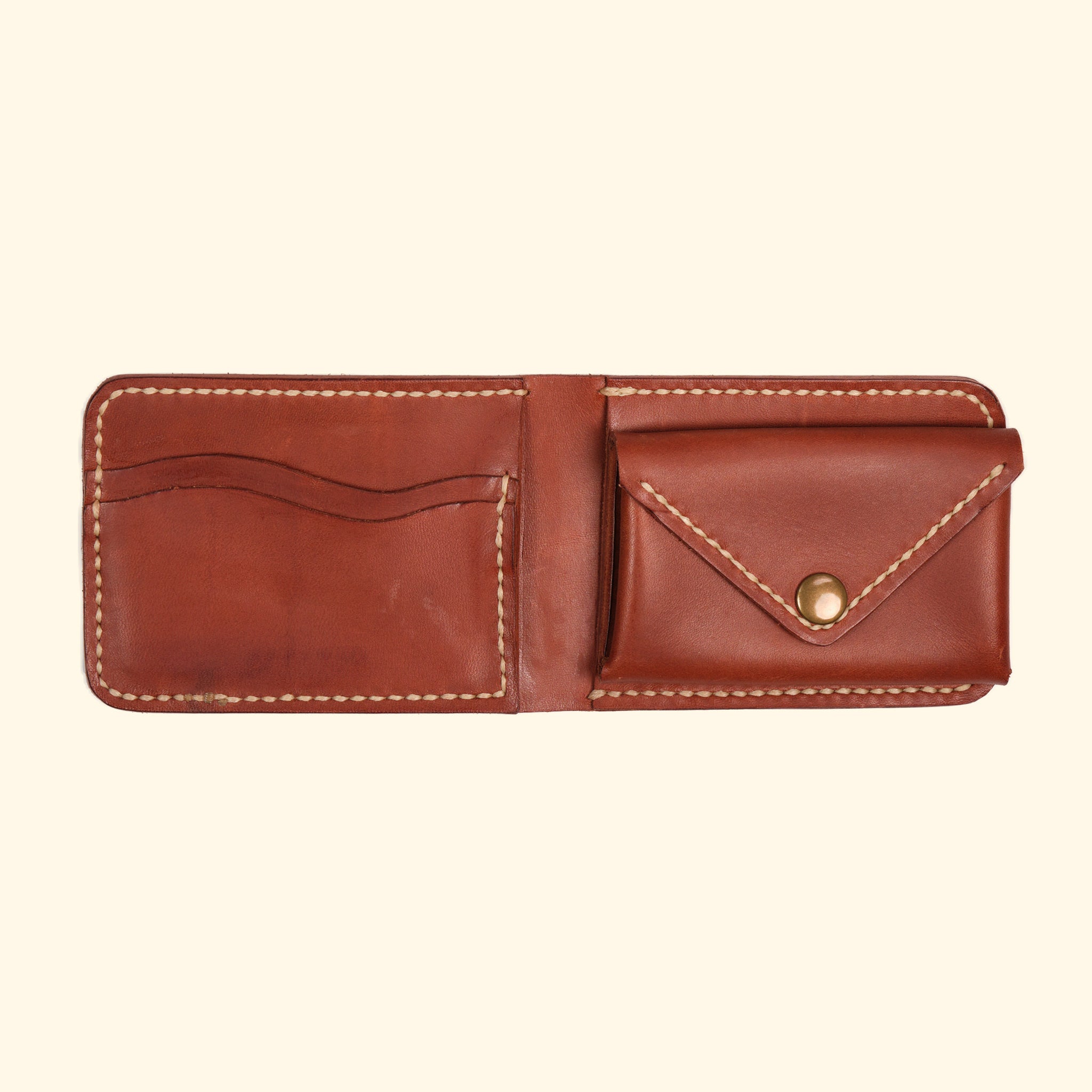 Bifold Coin Wallet, Hellbraun