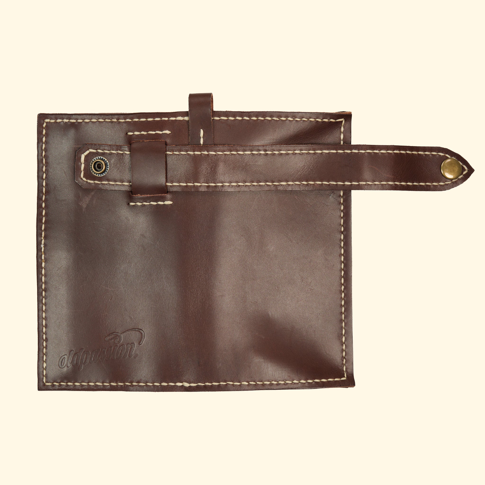 Long Wallet Leder-Portemonnaie in Dunkelbraun, geöffnet, Rückseite – oldpassion