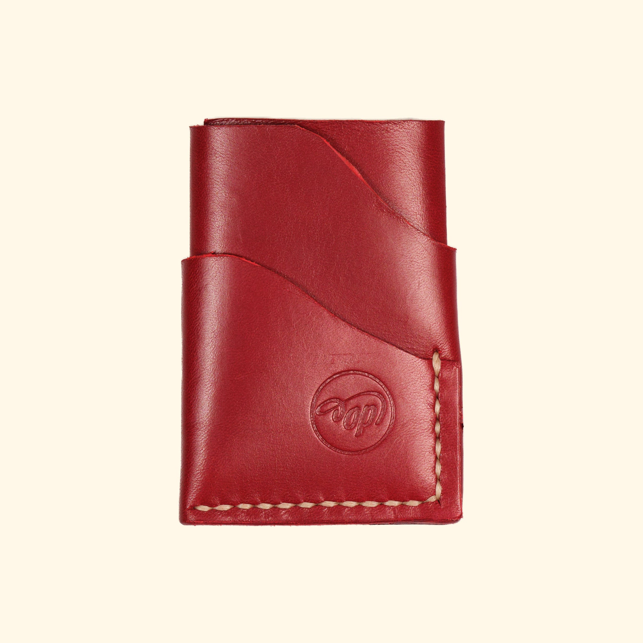 burrito minimalistisches Kartenhalter Portemonnaie aus Leder Rot Vorderseite oldpassion from prison with love