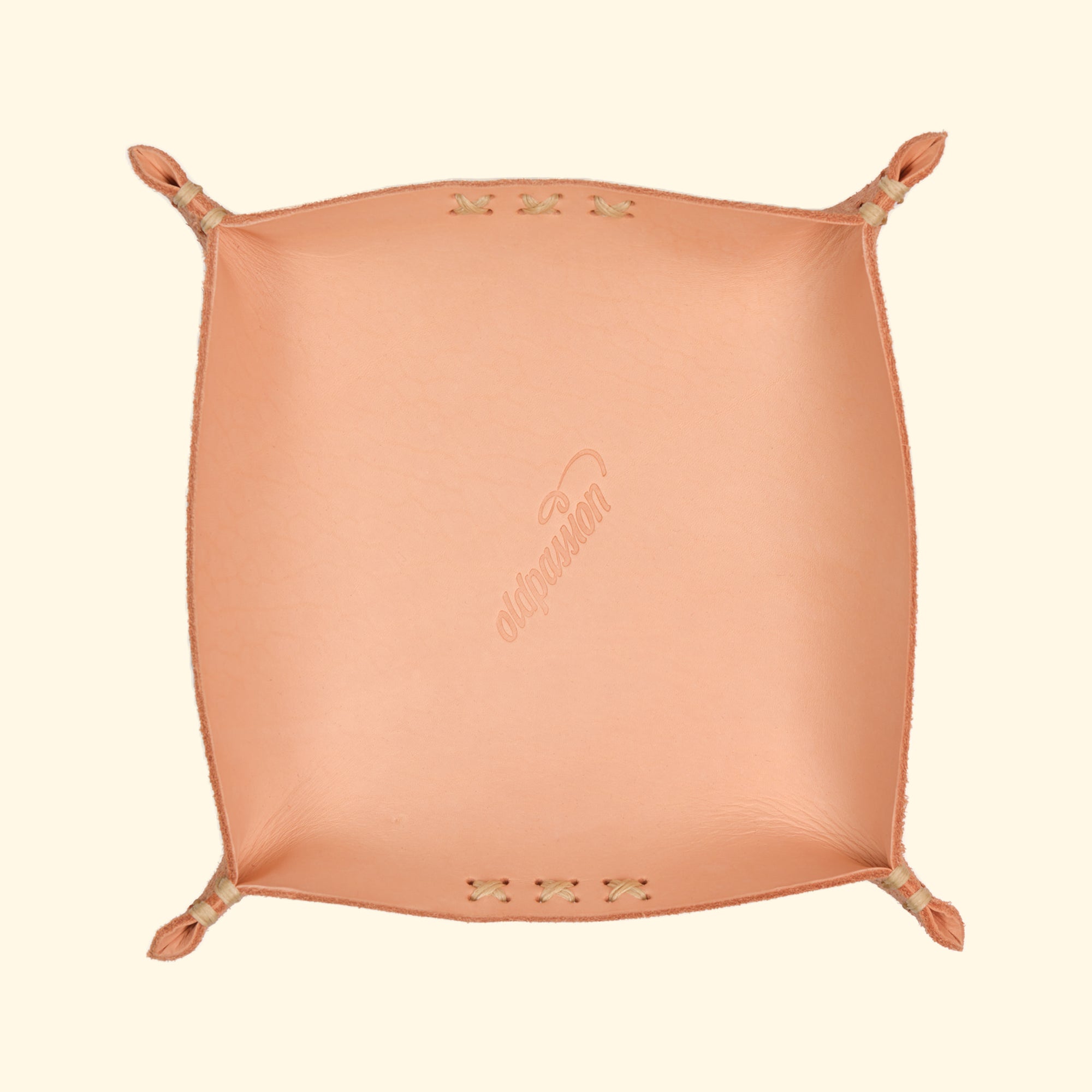 op leather tray • Taschenleerer quadratisch • Schale für Aufbewahrung aus Leder