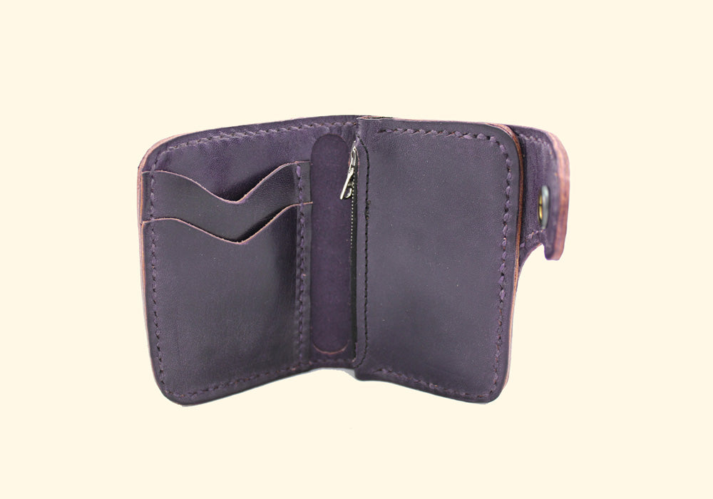 Snap Wallet • purple • robustes Leder Portemonnaie • oldpassion - from prison with love