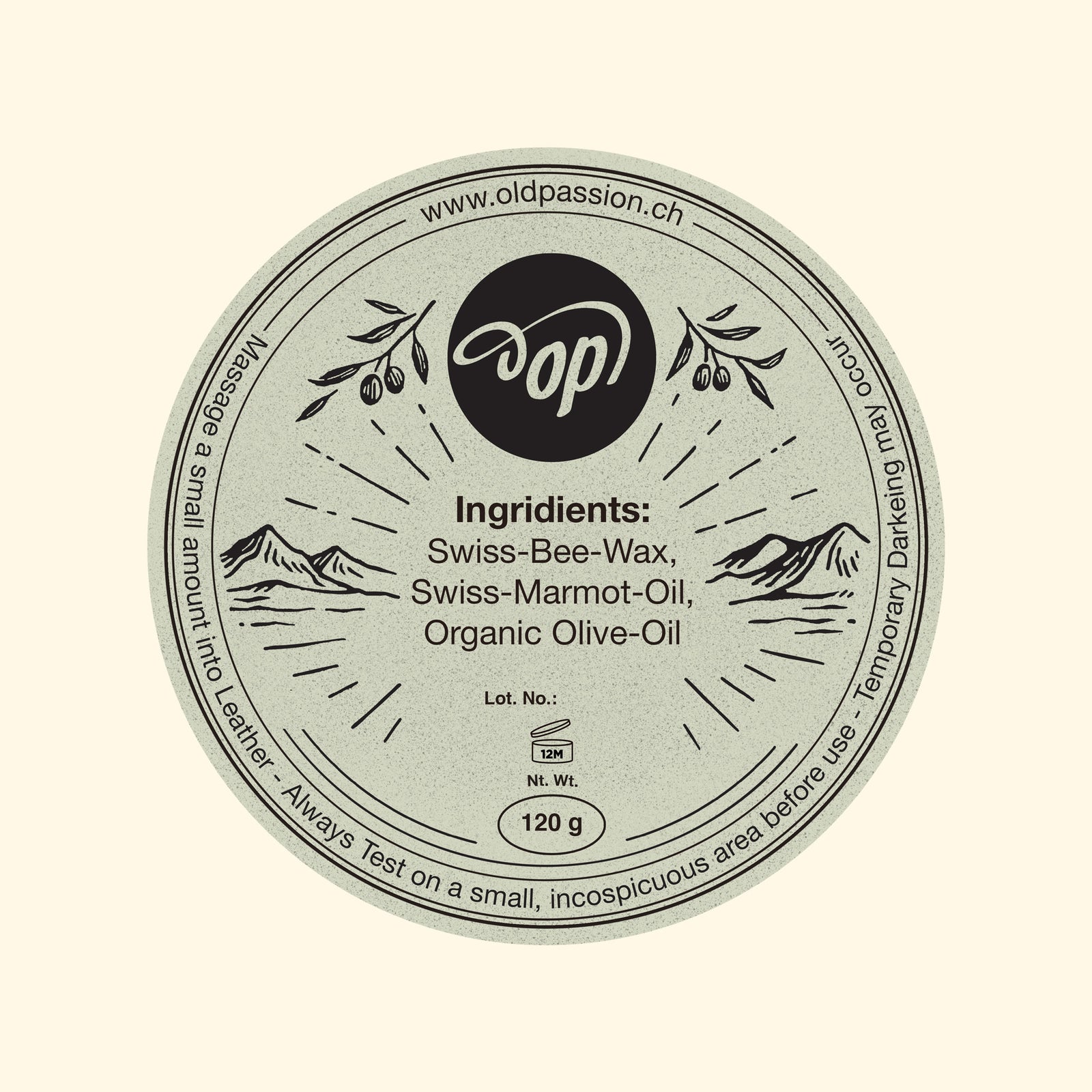 Marbee-All-Natural-Leather-Balm-Lederpflegemittel-oldpassion-hochwertige-lederpflege-aus-der-schweiz-100%-natürliche-zutaten-olivenoel-schweizer-bienenwachs-murmeltieroel-inhalt-120-gram-rueckseite