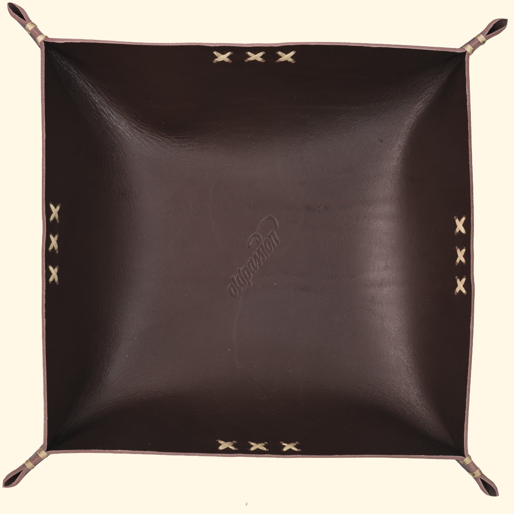 leder aufbewahrung op leather tray • Taschenleerer quadratisch dunkelbraun • Schale für Aufbewahrung aus Leder