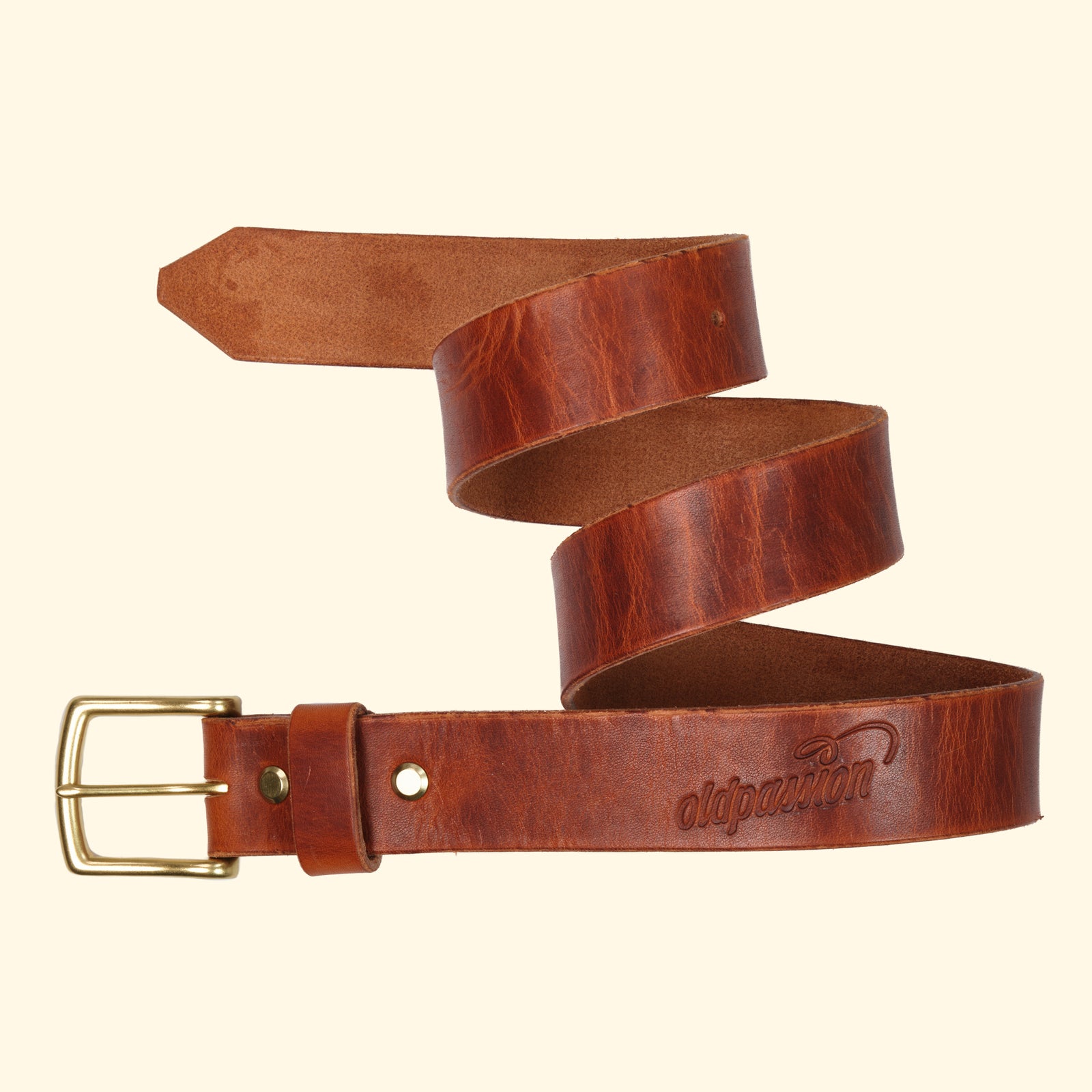 op-belt-langlebiger-Ledergürtel-auf-Mass-english-tan-gold-brass-schnalle-birdview