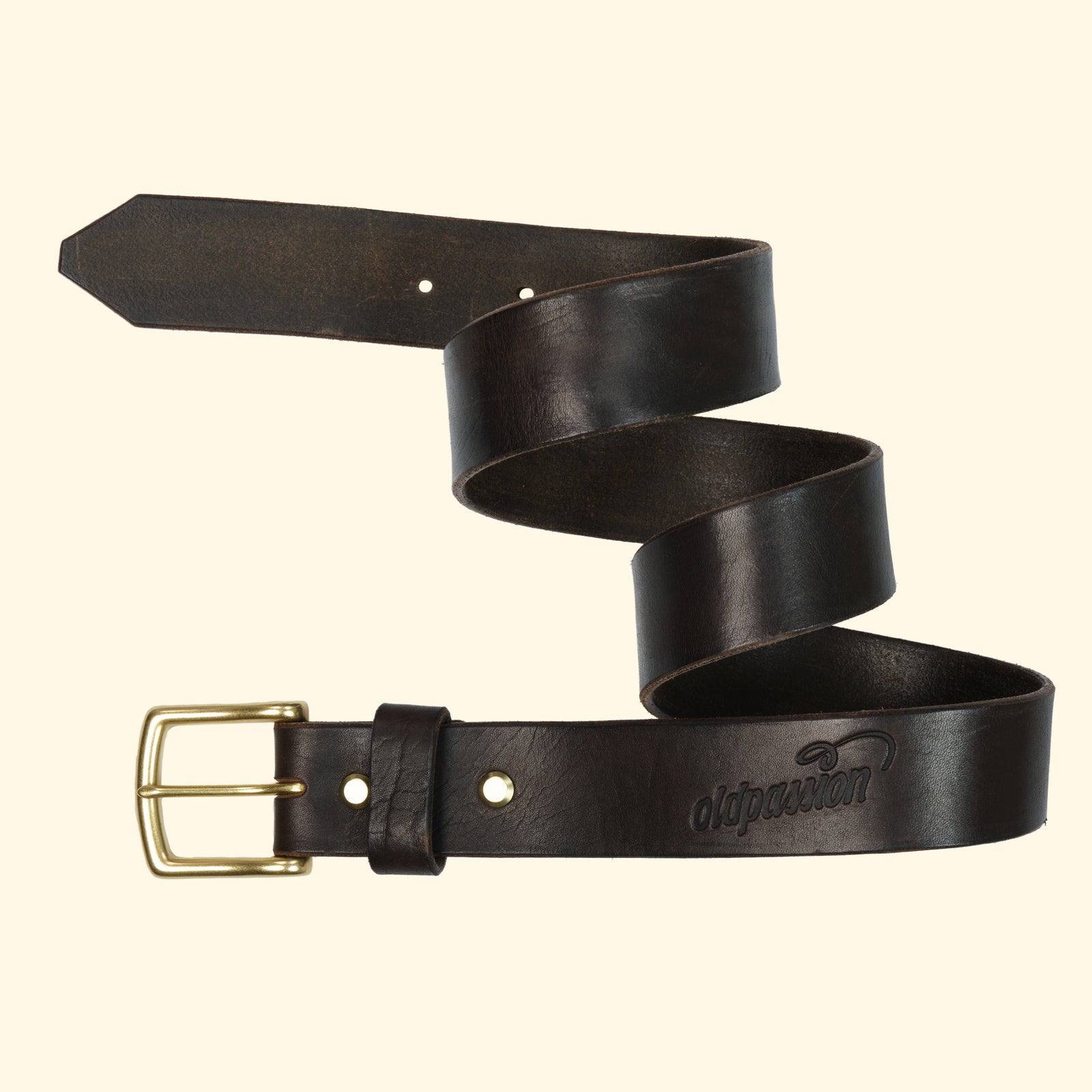 op-belt-langlebiger-Ledergürtel-auf-Mass-myrtille-dark-brown-schnalle-gold-brass-birdview