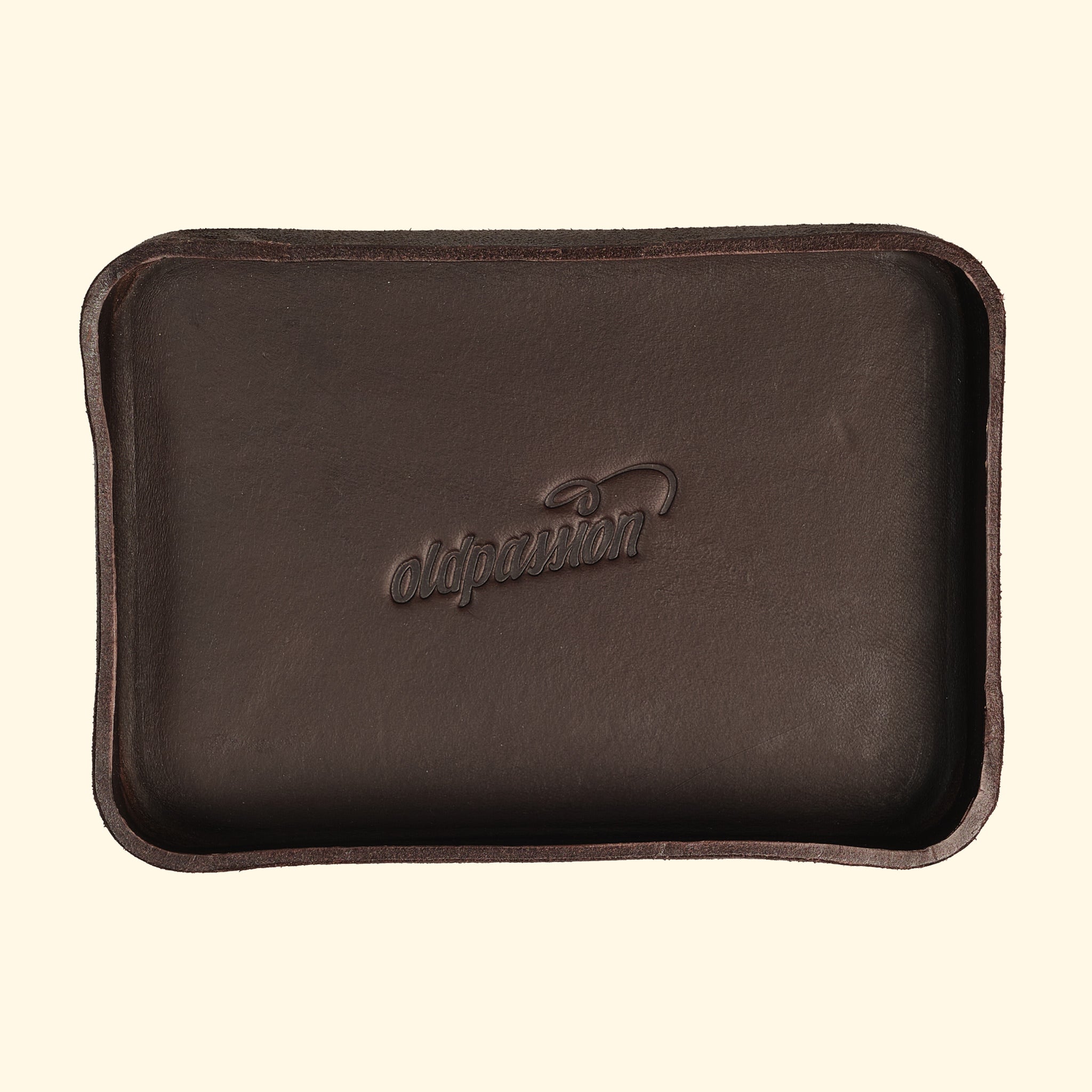 leder aufbewahrung Dunkelbrauner Leder Tray von oldpassion | Minimalistisches Design für stilvolle Aufbewahrung - oldpassion