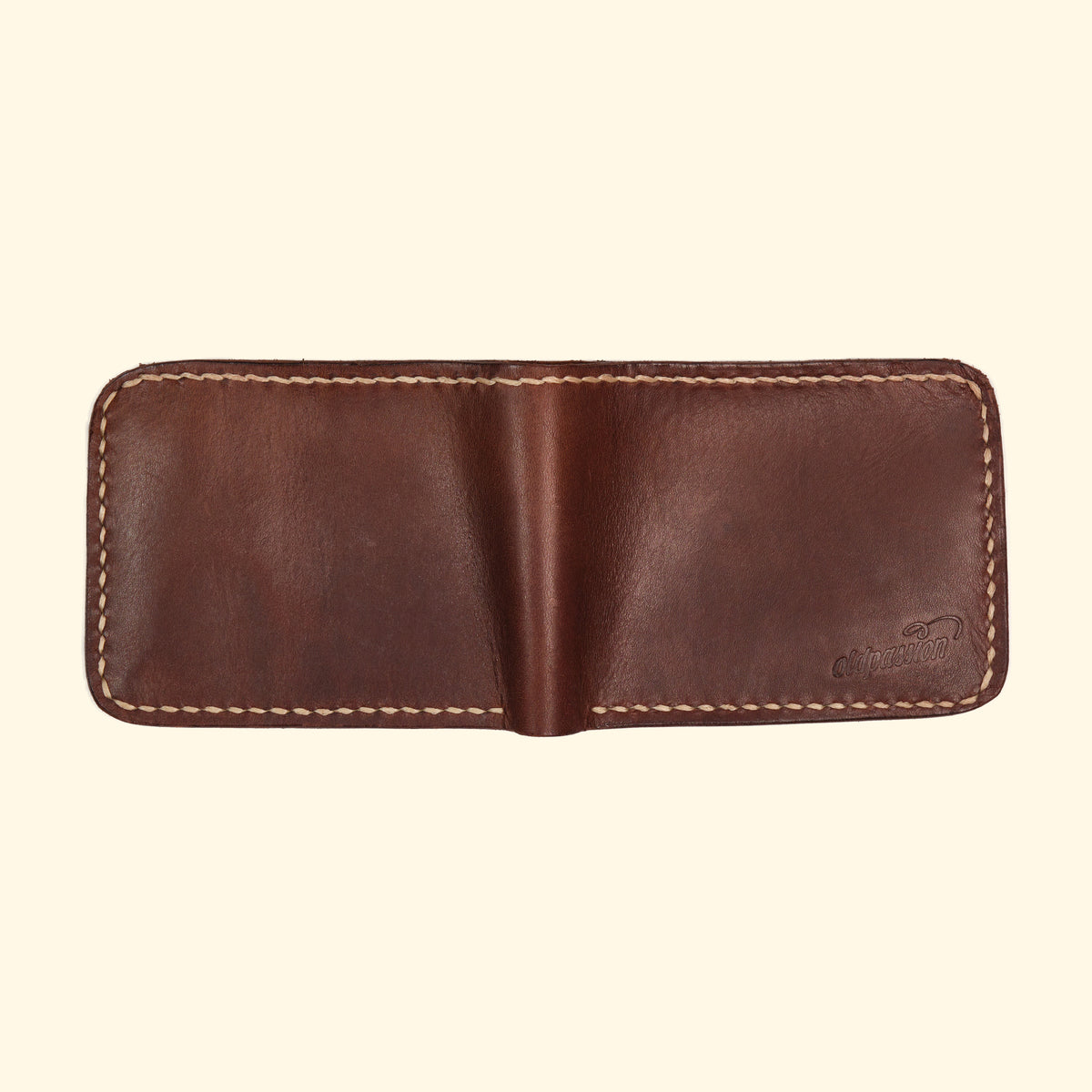 Bifold-Wallet-Leder-Portemonnaie-handgemacht-dunkelbraun-oldpassion-from-prison-with-love-rueckseite-geoeffnet