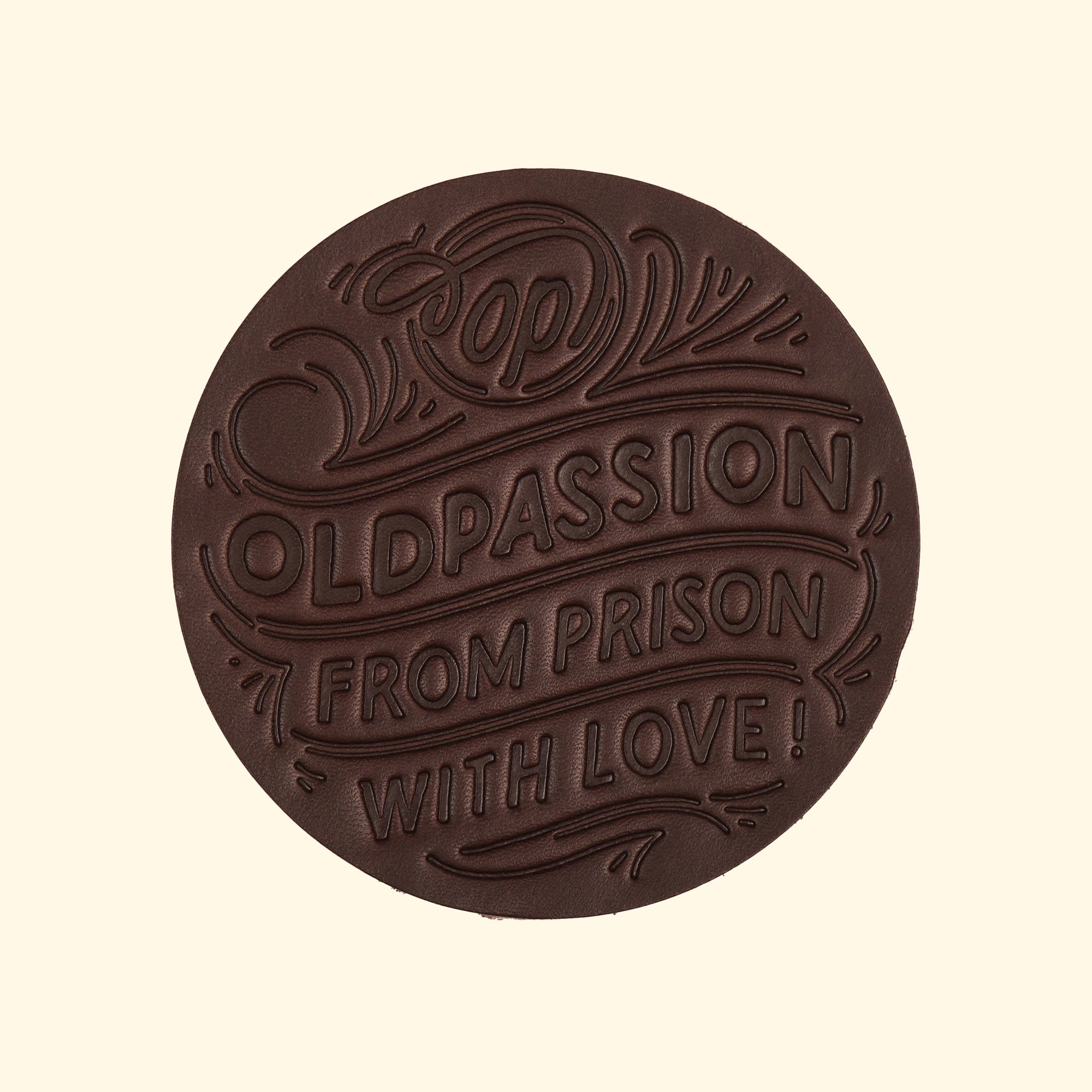Leather-Coaster_Leder-Glasuntersetzer_Lettering-nature-oldpassion-from-prison-with-love