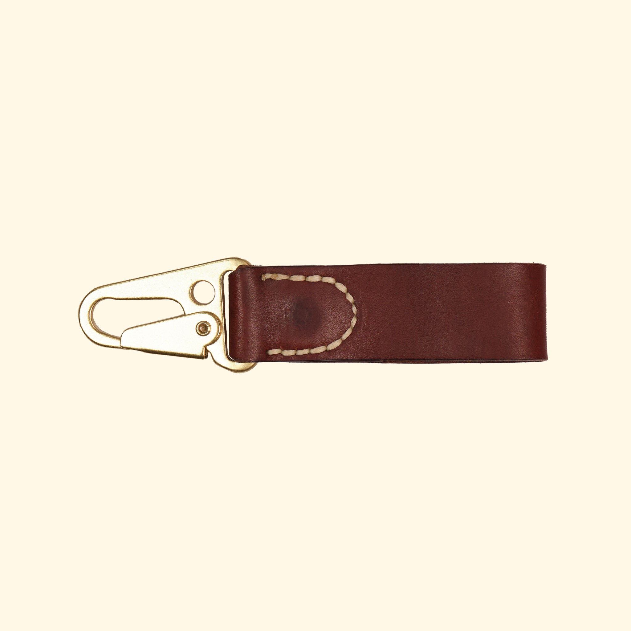 Leather Key Clip, Braun, Rückseite
