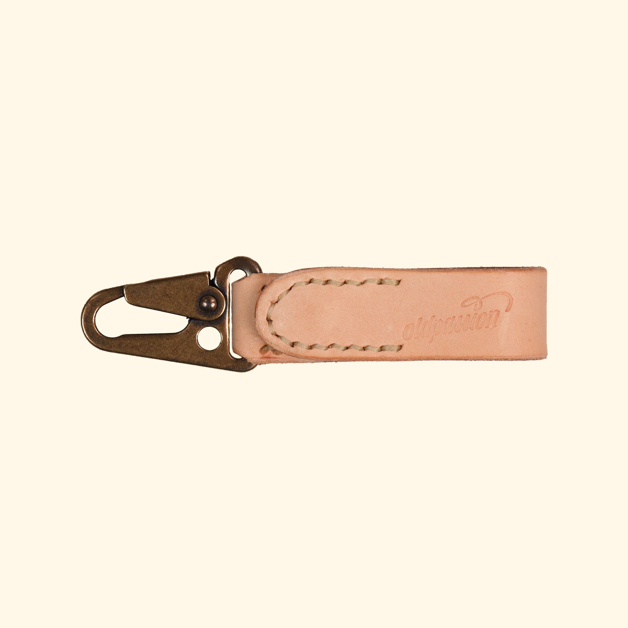 Leather Key Clip, Nature, Vorderseite