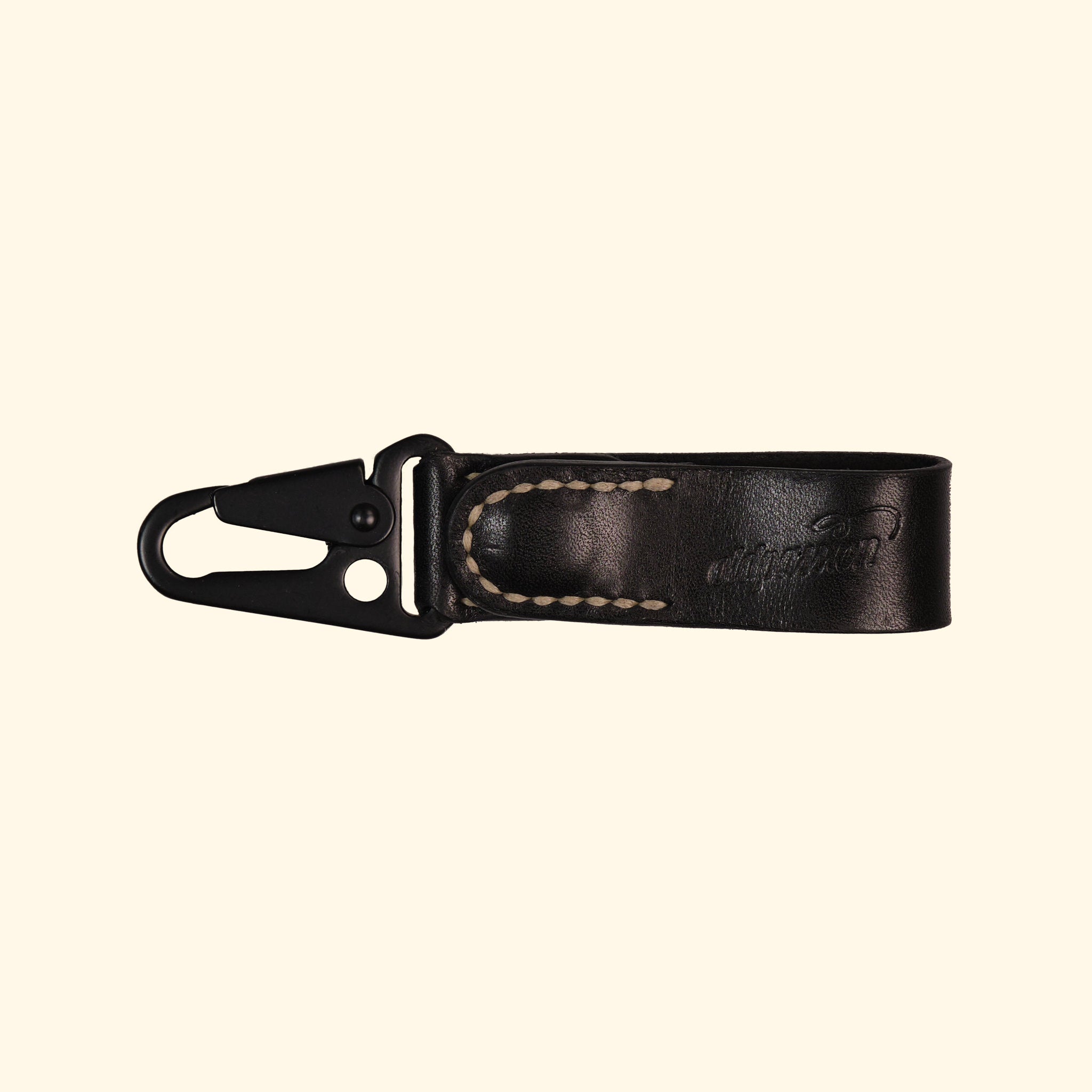 Leather Key Clip, Schwarz, Vorderseite