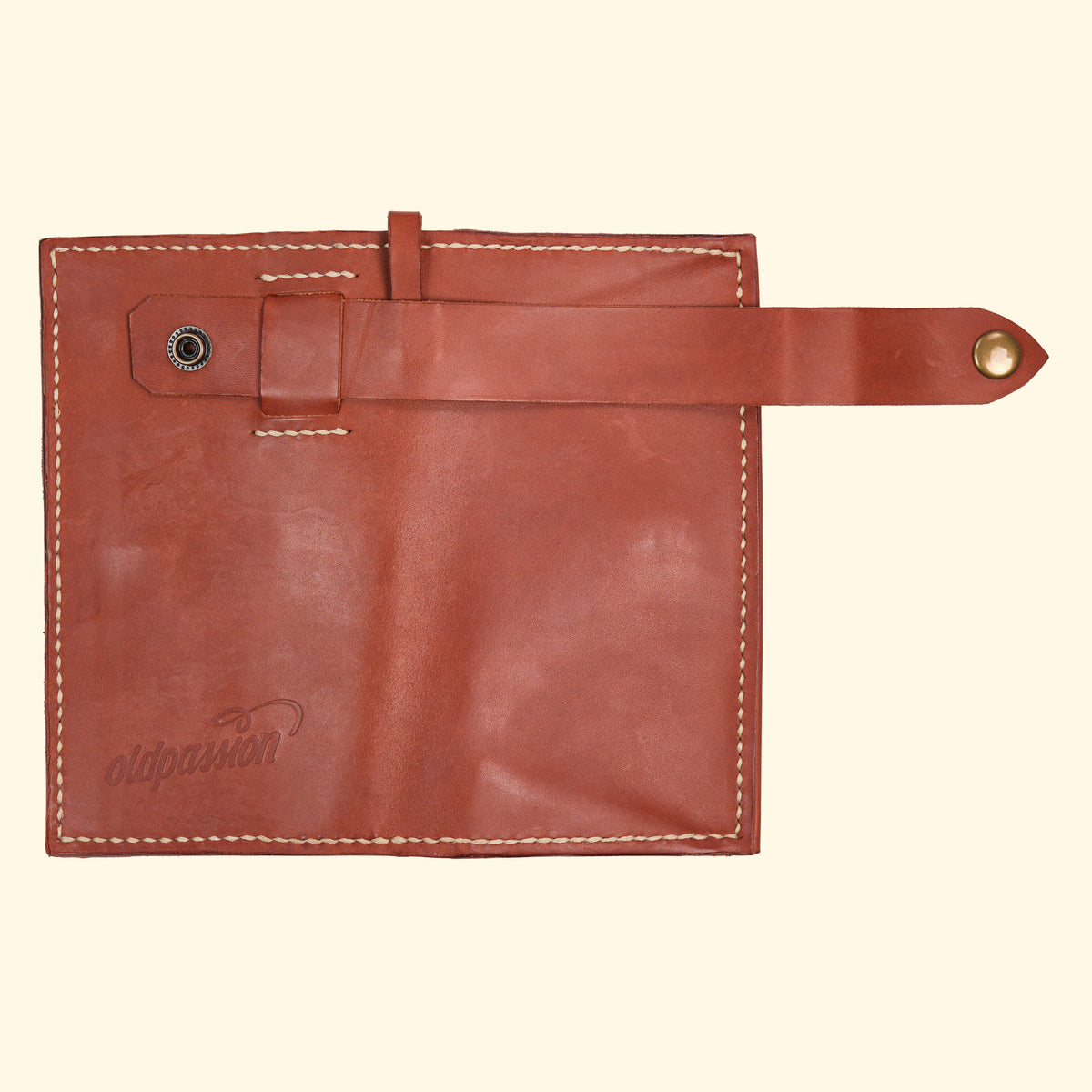 Long-Wallet-Maximum-Style-hangefertigtes-Leder-Portemonnaie-hellbraun-rueckseite-geoeffnet-oldpassion-from-prison-with-love