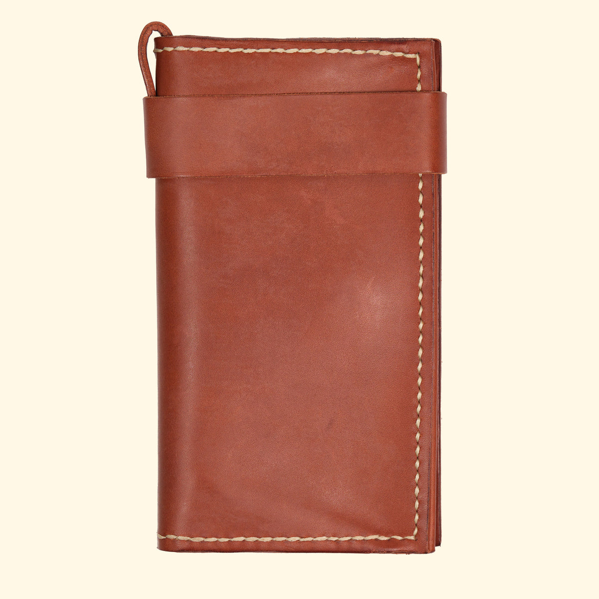 Long-Wallet-Maximum-Style-hangefertigtes-Leder-Portemonnaie-hellbraun-rueckseite-oldpassion-from-prison-with-love