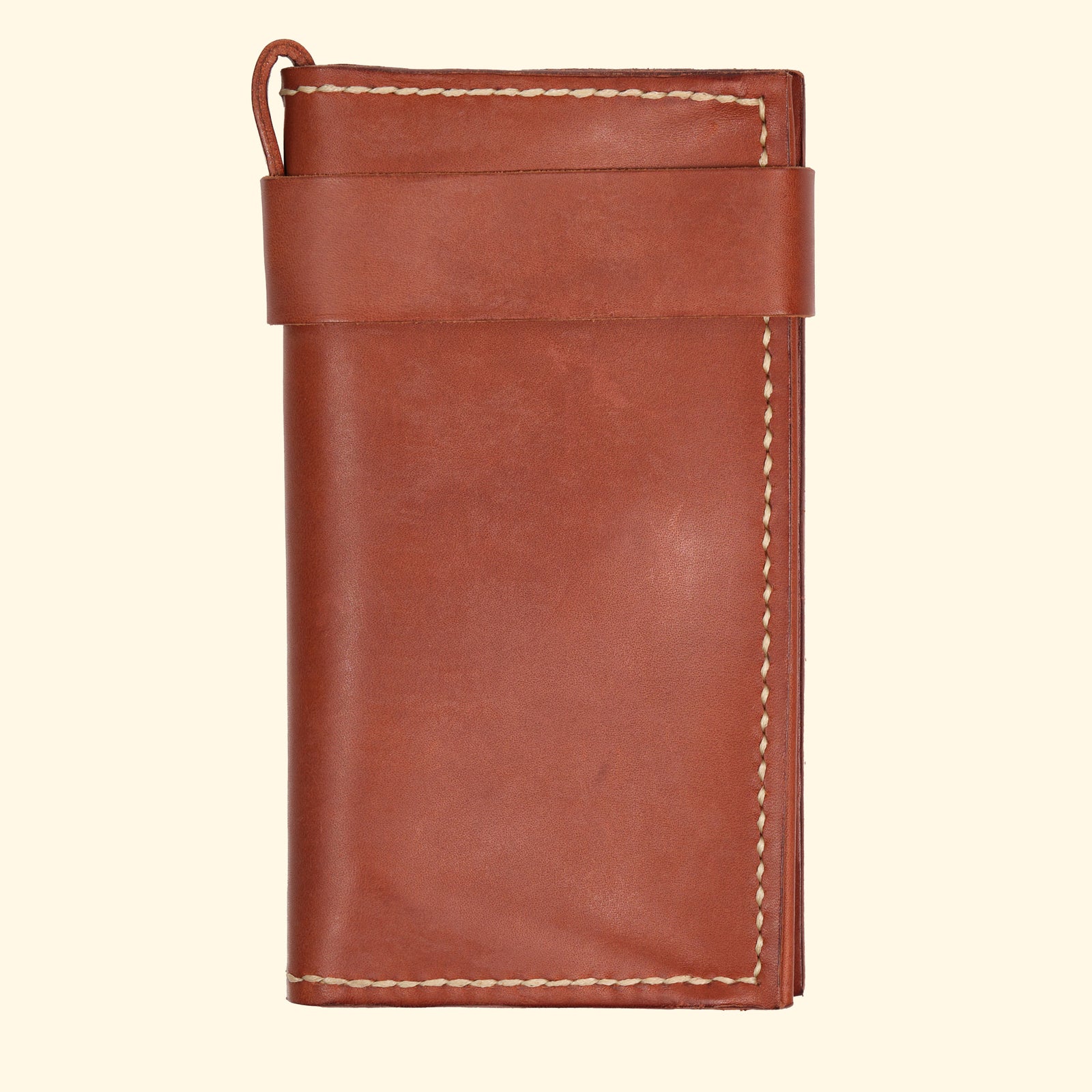 Long-Wallet-Maximum-Style-hangefertigtes-Leder-Portemonnaie-hellbraun-rueckseite-oldpassion-from-prison-with-love