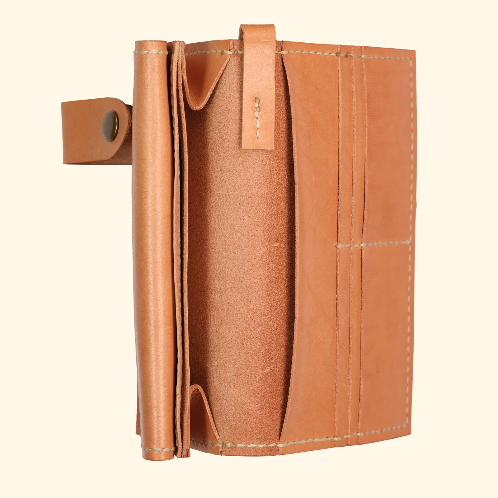 Long-Wallet-Maximum-Style-hangefertigtes-Leder-Portemonnaie-nature-faecher-geldnoten-muenzen-karten-oldpassion-from-prison-with-love