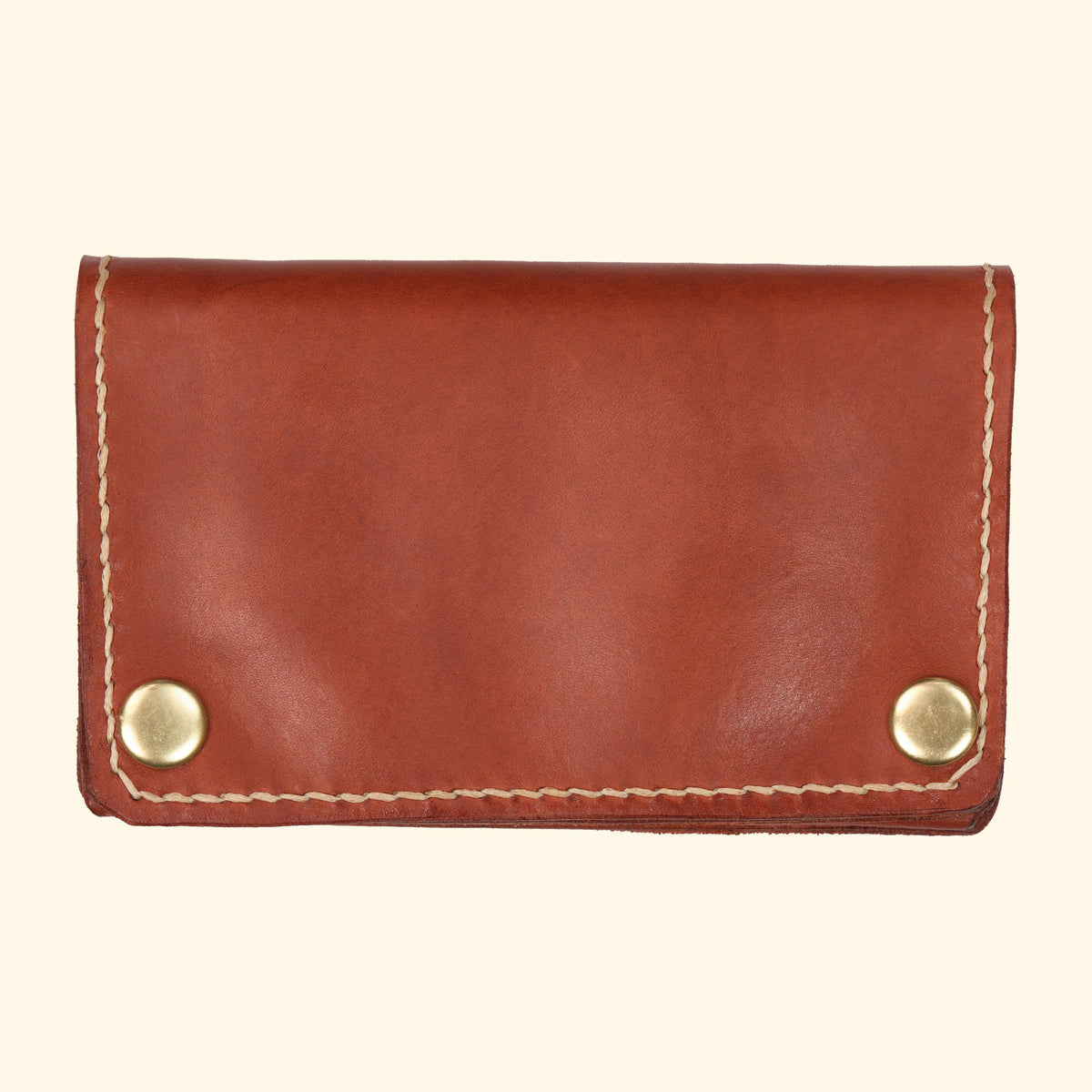 Trucker-Wallet-Extravagantes-Leder-Portemonnaie-hellbraun-Leder-gold-hardware-oldpassion-from-prison-with-love-Vorderseite