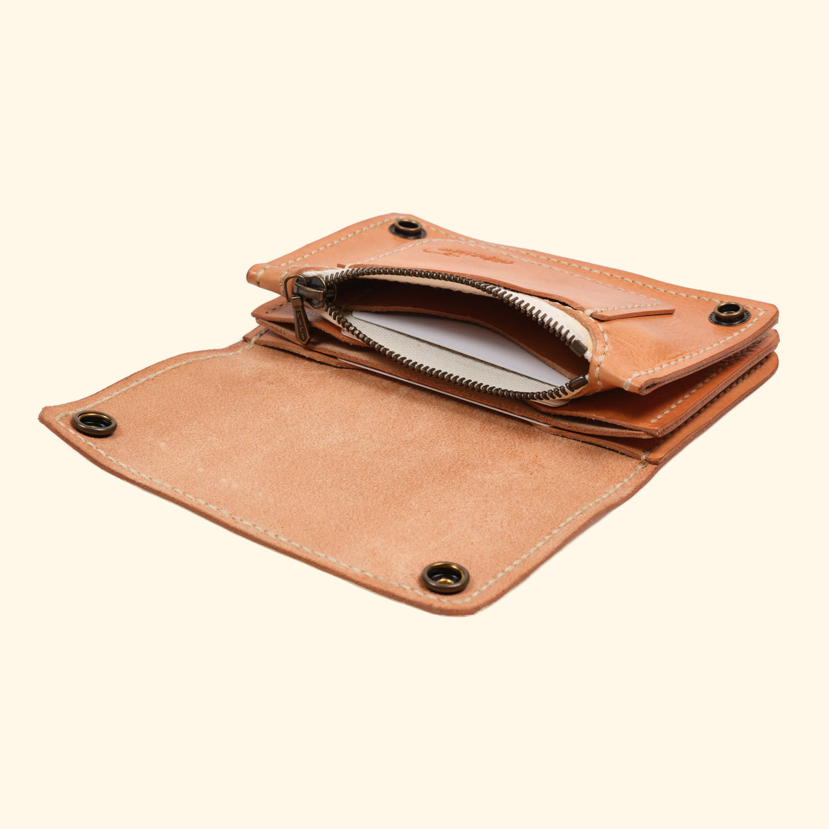 Trucker-Wallet-Extravagantes-Leder-Portemonnaie-nature-Leder-antique-hardware-oldpassion-from-prison-with-love-Bargeld-und-Kreditkarten-Faecher