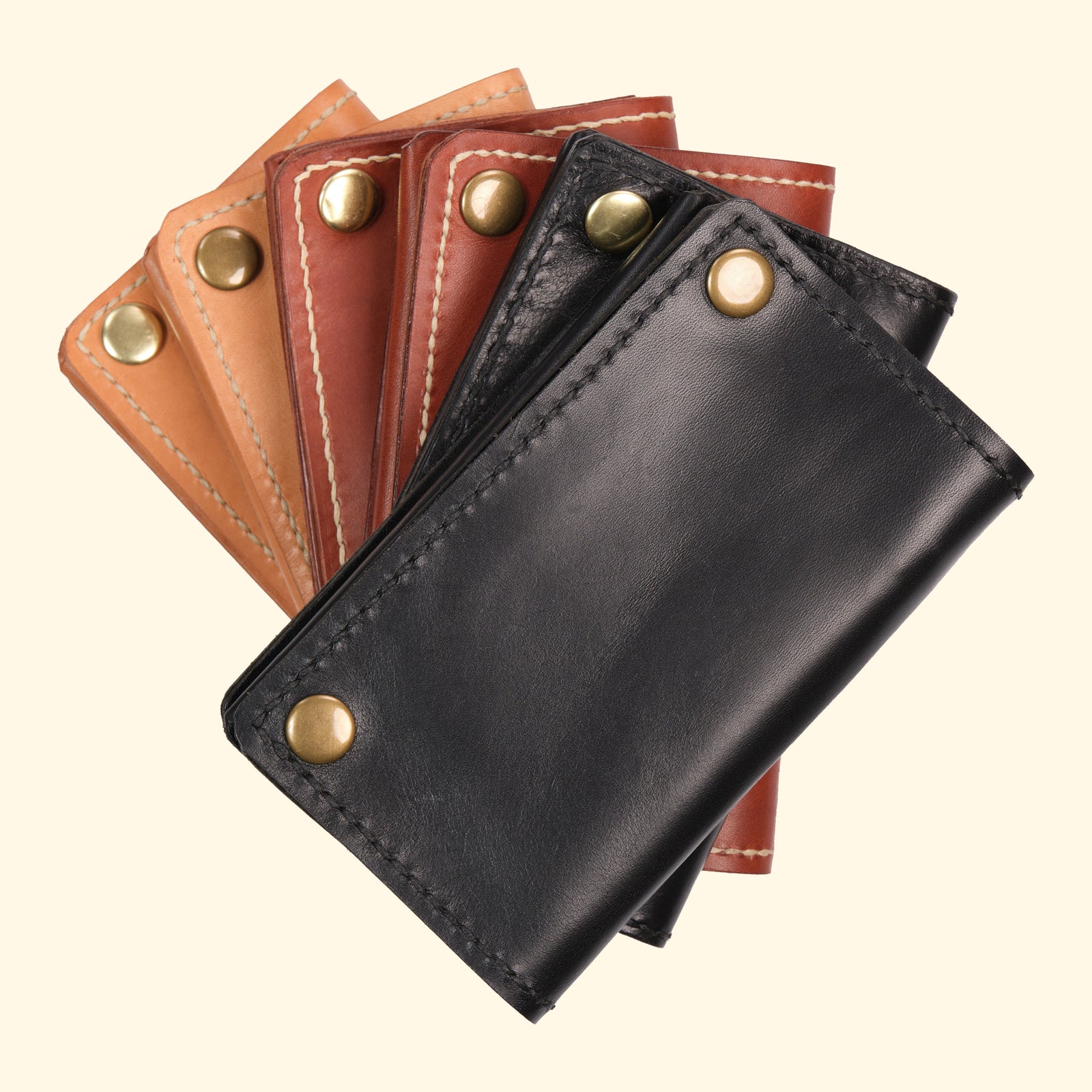 Trucker-Wallet-Extravagantes-Leder-Portemonnaie-oldpassion-from-prison-with-love-Kollektion-Hellbraun-Schwarz-Nature-vegetabil-gegeerbtes-Leder