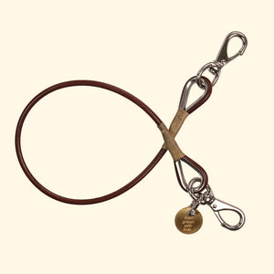 Wallet-Lanyard-Round-Portemonnaie-Leder-Lanyard-Schlüsselband-dunkelbraun-silber-creme-oldpassion-from-prison-with-love