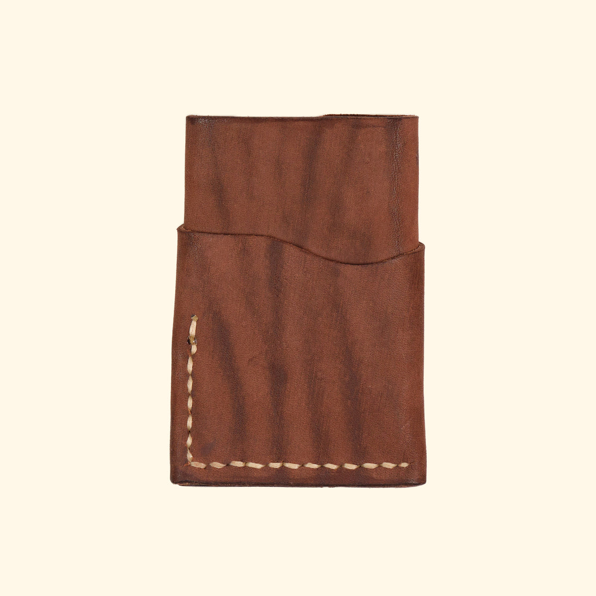 burrito minimalistisches Kartenhalter Portemonnaie aus Leder braun gefleckt Rueckseite oldpassion from prison with love