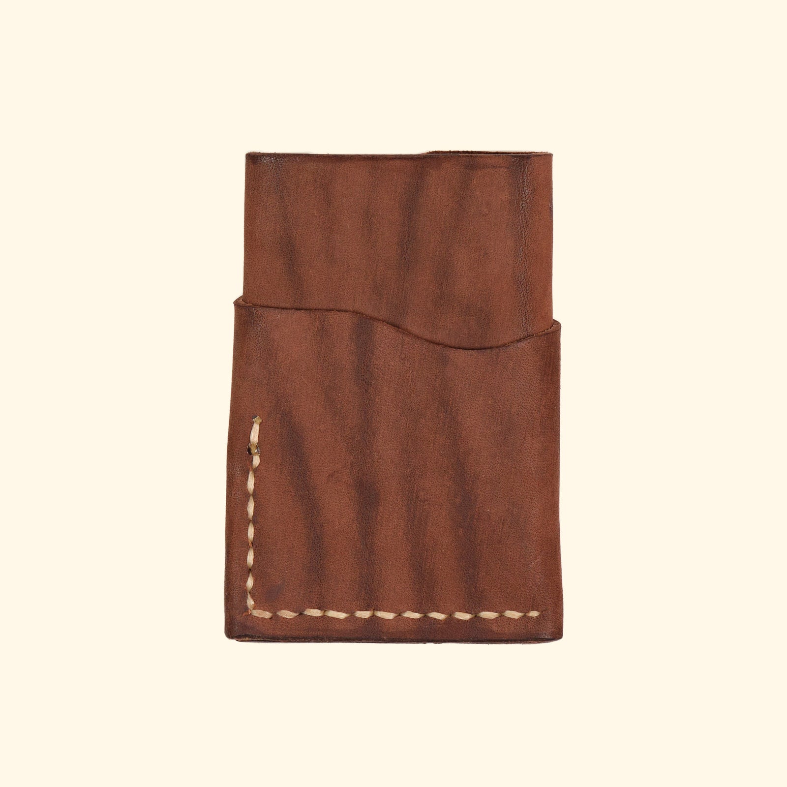 burrito minimalistisches Kartenhalter Portemonnaie aus Leder braun gefleckt Rueckseite oldpassion from prison with love