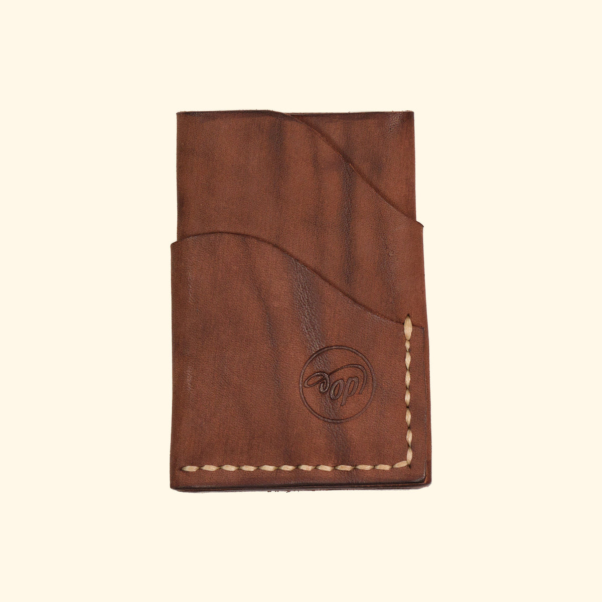 burrito minimalistisches Kartenhalter Portemonnaie aus Leder braun gefleckt Vorderseite oldpassion from prison with love