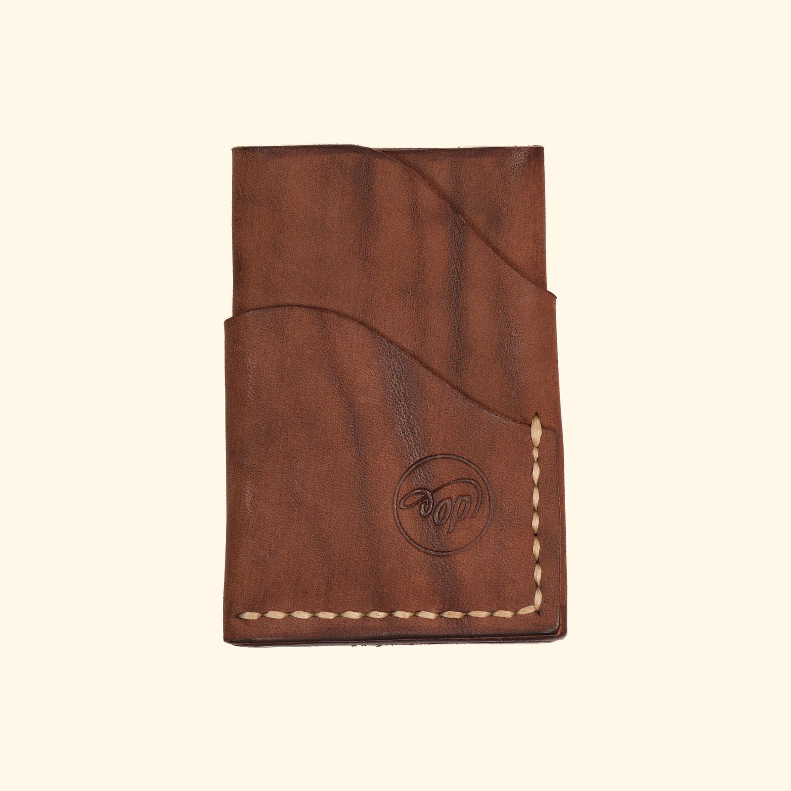 burrito minimalistisches Kartenhalter Portemonnaie aus Leder braun gefleckt Vorderseite oldpassion from prison with love