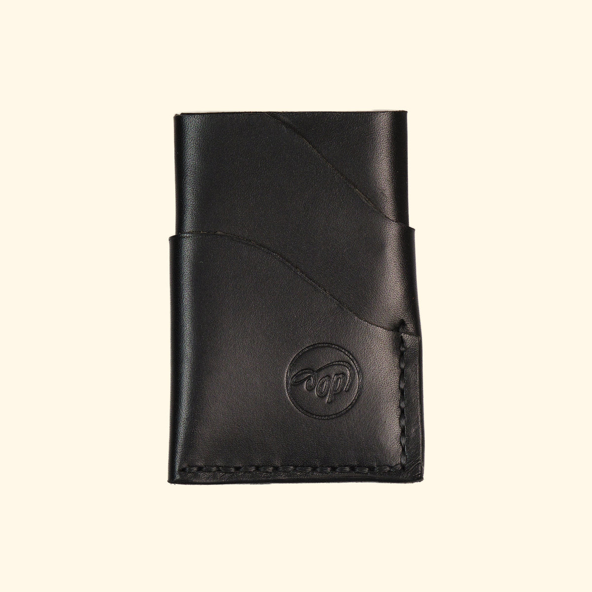 burrito minimalistisches Kartenhalter Portemonnaie aus Leder Schwarz Vorderseite oldpassion from prison with love