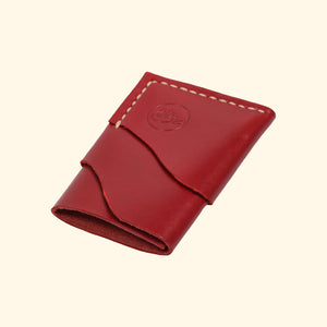 burrito minimalistisches Kartenhalter Portemonnaie aus Leder Rot high angle oldpassion from prison with love