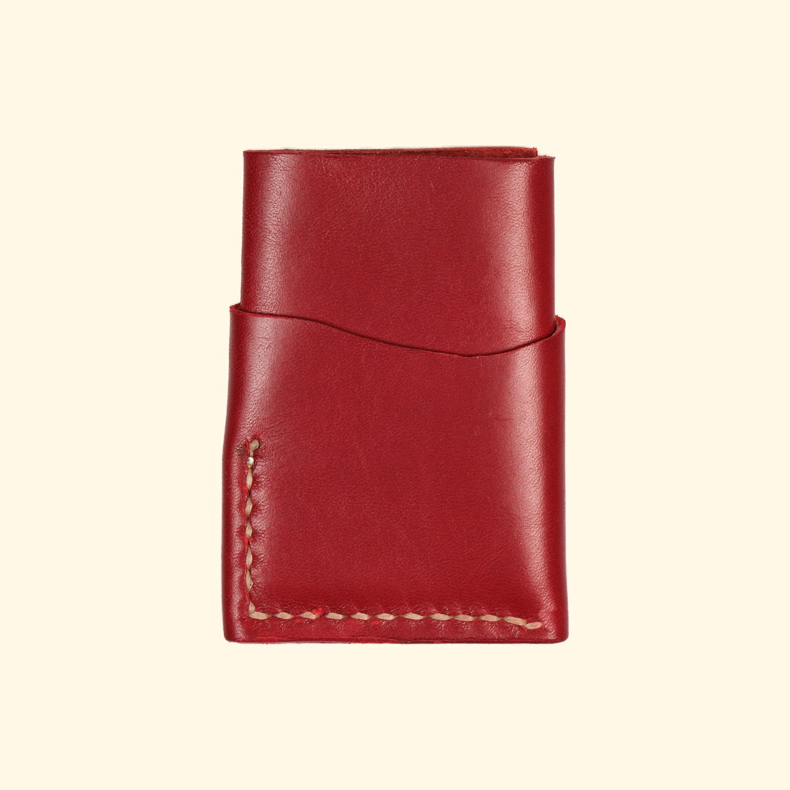 burrito minimalistisches Kartenhalter Portemonnaie aus Leder Rot Rueckseite oldpassion from prison with love