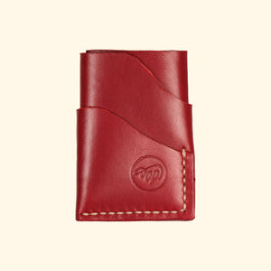 burrito minimalistisches Kartenhalter Portemonnaie aus Leder Rot Vorderseite oldpassion from prison with love