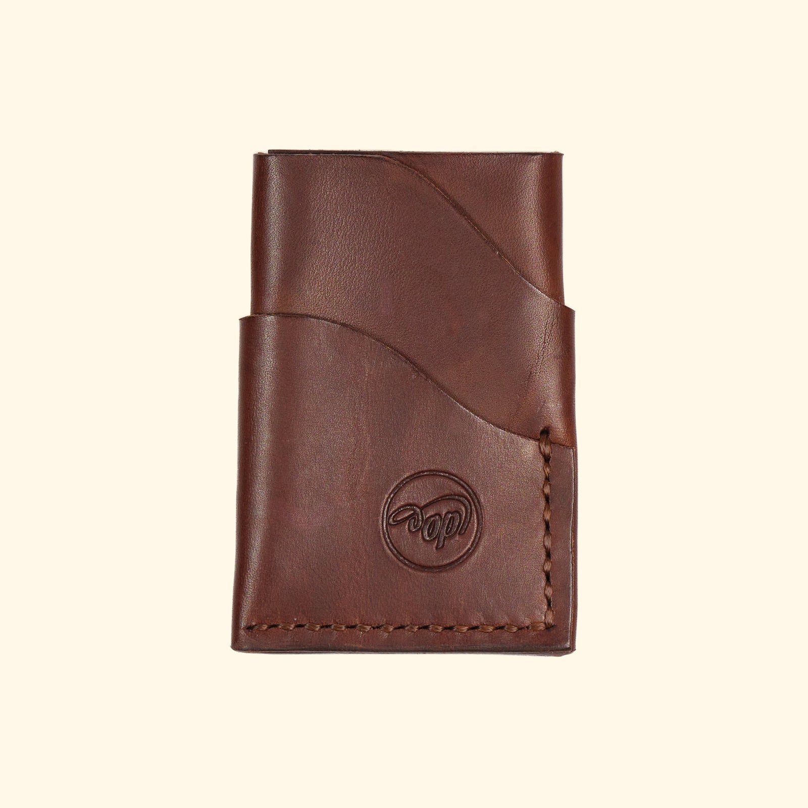 burrito minimalistisches Kartenhalter Portemonnaie aus Leder dunkelbraun Vorderseite oldpassion from prison with love