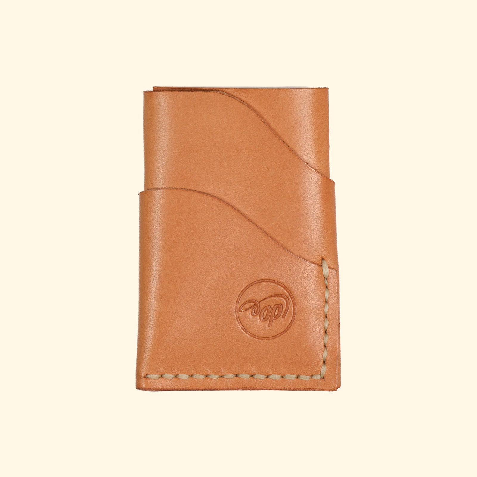 burrito minimalistisches Kartenhalter Portemonnaie aus vegetabil gegeerbtes Leder nature Vorderseite oldpassion from prison with love