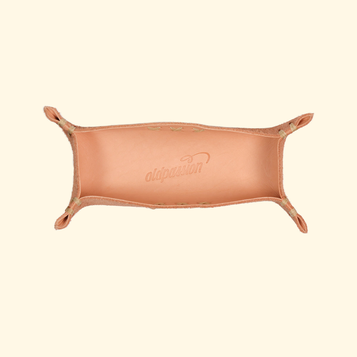 leather-tray-Taschenleerer-rechteckig-Schale-Aufbewahrung-vegetabil-gegeerbtes-Leder-klein-vorderseite