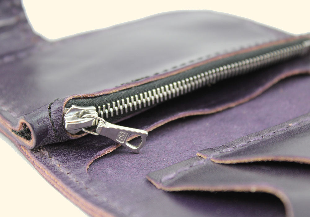 Snap Wallet • purple • robustes Leder Portemonnaie • oldpassion - from prison with love