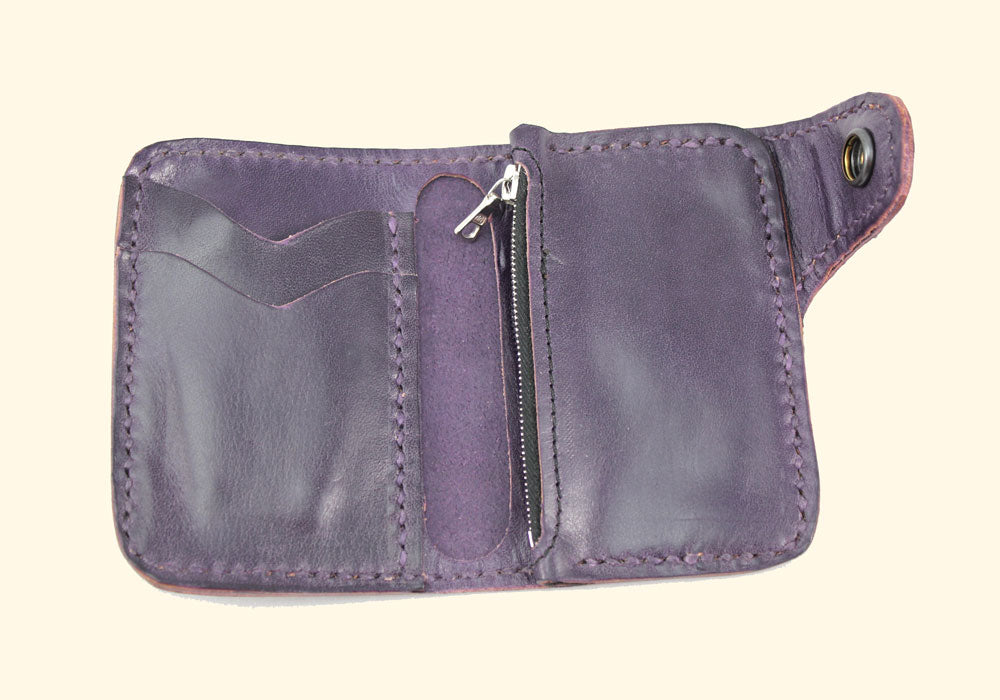 Snap Wallet • purple • robustes Leder Portemonnaie • oldpassion - from prison with love