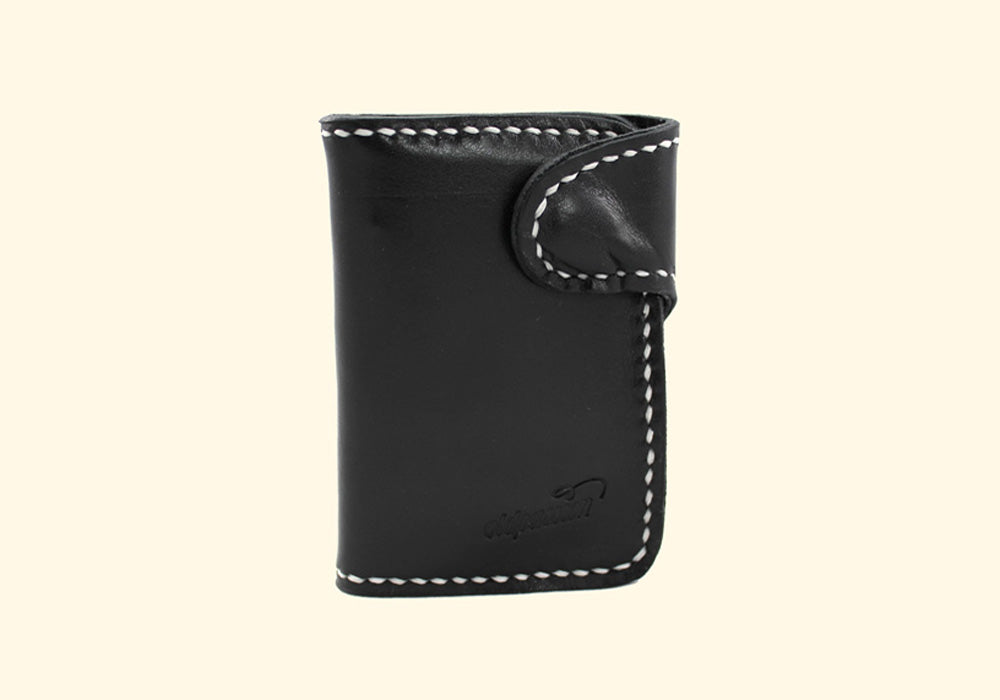 Snap Wallet • schwarz • robustes Leder Portemonnaie • oldpassion - from prison with love
