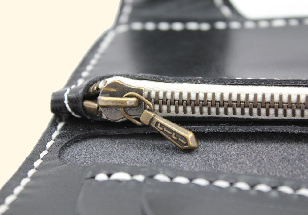 Snap Wallet • schwarz • robustes Leder Portemonnaie • oldpassion - from prison with love